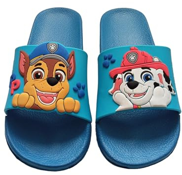 United Labels Paw Patrol Ciabatte da bagno per ragazzi – Chase e Marshall bambini Ciabatte da bagno antiscivolo blu, Blu, 25/26 EU