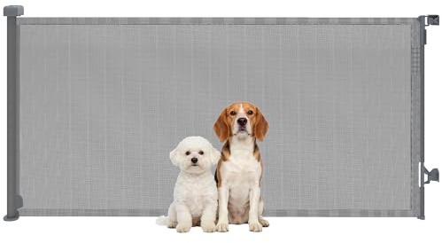 PawHut Barrera de Seguridad para Perros Extensible hasta 180x93 cm Gris