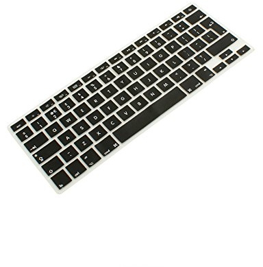 SYSTEM-S Silikon Tastaturschutz Tastaturabdeckung QWERTY Englische Tastatur Abdeckung Schutz Staubschutz für MacBook Pro 13 15 17 / iMac/MacBook Air 13 in Schwarz