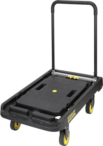 Stanley Klappbarer Plattformwagen FXWT-711 - Max. 200KG - Aluminium - 80 x 52 X 87 cm - Anti-Rutsch-Plattform - Schwarz/Gelb