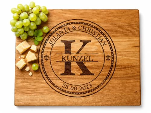 Planche à Découper en Bois Gravée et Personnalisée avec Monogramme | Cadeau pour Papa, Grand Parent | Cadeau personnalisé | Planche à Pain | Plateau à Fromage | Planche Bois par Algis Crafts