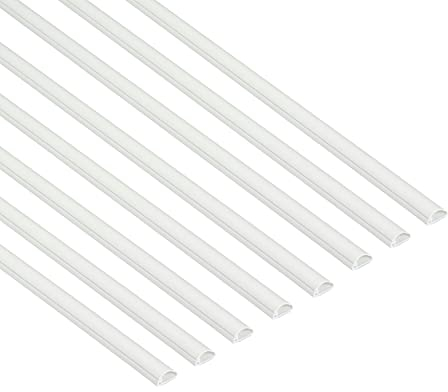 D-Line Micro+ Canal Portacables de 8 Metros, Cubierta de Cable Autoadhesiva, Solución de Gestión de Cables, 20mm (Ancho) x 10mm (Alto), 8 Piezas de 1 Metro (Multipack de 8 metros), Blanco