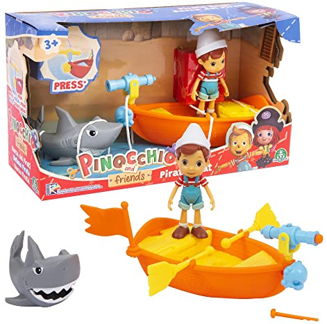 Giochi Preziosi Pinocchio-La Boot Di Piraten, mit Charakter Pinocchio und Hai, inklusive für aufregende Abenteuer, für Kinder ab 3 Jahren, Pnh17100