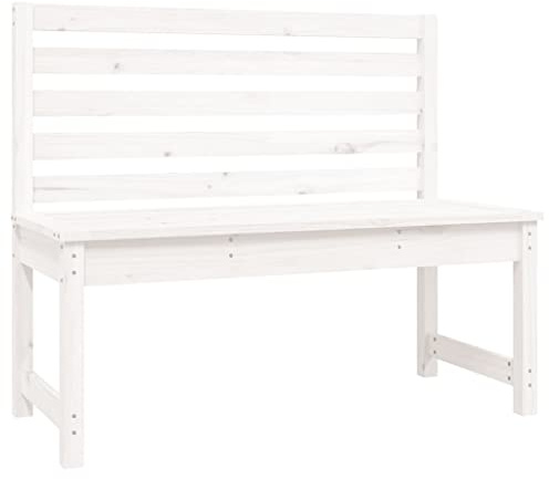 vidaXL Gartenbank Weiß 109 cm Massivholz Kiefer