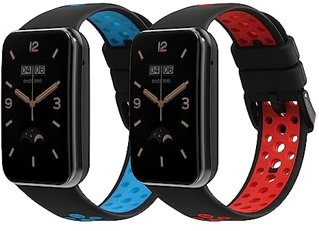 kwmobile 2X Sportarmband kompatibel mit Xiaomi Mi Band 7 Pro Armband - Fitnesstracker Band Set aus TPU Silikon