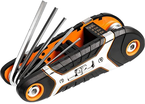 RICHMANN Ensemble de clés hexagonales internes pliables en acier Cr-V - 8 pièces (1,5-8mm) - Portable, pliable pour vélo, tournevis pour vis hexagonale (H1,5 H2 H2,5 H3 H4 H5 H6 H8)