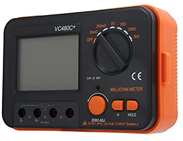 VC480C 6Gear Digital Milliohmmetro Tester di Resistenza Strumento Elettrico Portatile per la Misurazione della Bassa Resistenza