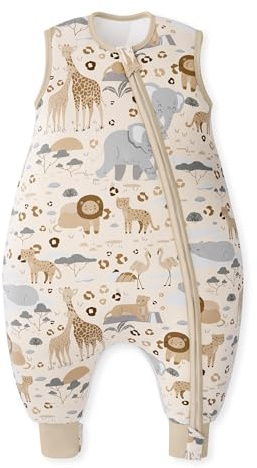 Unnivoll Baby Schlafsack mit Füßen 2,5 Tog Winterschlafsack Baby Baumwolle Schlafsack mit Beinen Babyschlafsack Warm und Weich 70 cm für Jungen Mädchen Zebra