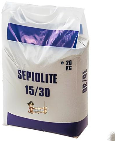 Bricoloco Sepiolita Absorbente Mineral Natural de líquidos y olores. Alta Eficiencia para Derrames, Sustrato de Jardinería, uso doméstico. Saco (5, Kilogramos)