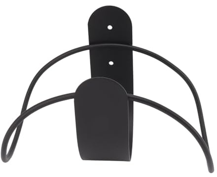 Beufee Wall Mount Garden Hose Holder, Water Hose Holder Stainless Steel Garden Hose Hanger Strong Load Hose Stand Metal Hose Organizer Holds(Black)