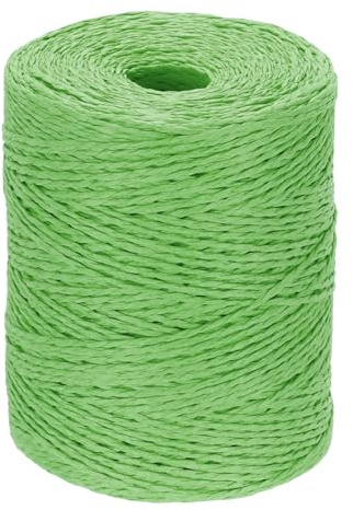 PATIKIL Filo Rafia Cotone Naturale 328 Iarde, Nastro Carta Rafia All'Uncinetto per Cappello da Sole Fai da Te Borsa da Spiaggia Uncinetto Avvolgimento Filati per Maglieria, Verde Erba