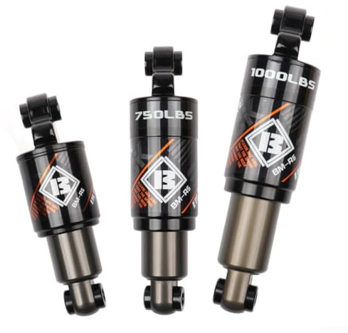 FACULX Amortiguador trasero de aire para bicicleta, suspensión trasera de alto rendimiento, absorbente de scooter eléctrico Ebike, 125 mm, 1000 libras, para scooters eléctricos y bicicletas (150 mm,