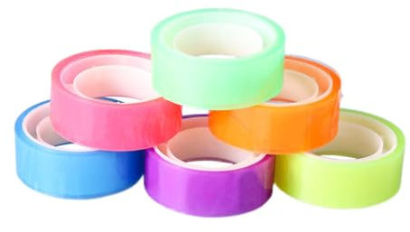 Tofficu Masking Tape 6 Rollen Bunt Transparent Haftend Künstlerklebeband Für Schule Basteln Journaling Schüler Lehrer