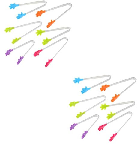 HOLIDYOYO 12pièces Pince à Sucre Acier Inoxydable Et Silicone Pour Garçon Fille Outils De Cuisine Adorables Et Pratiques Pour Servir Des Aliments Pour Activités Plein Air Maison