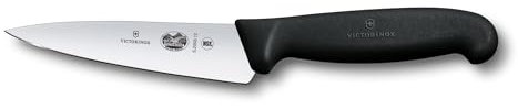 Victorinox Fibrox Kochmesser, Kleines Universalmesser für Obst und Gemüse, 12 cm, Gerade Klinge, Scharf, Rostfreier Stahl, Schwarz