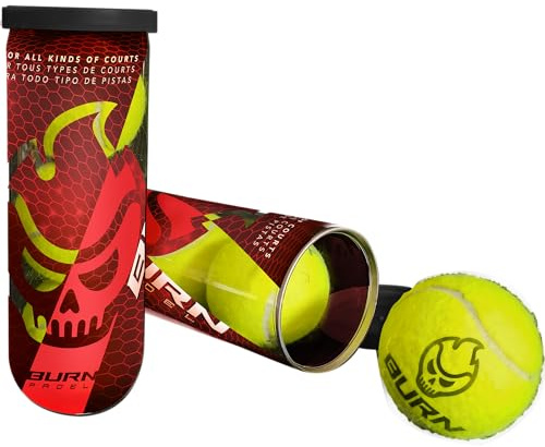 BurnPadel - Tube 3 balles Padel 57% Laine, Jaune