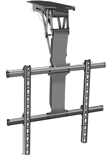 AYCDL Adjustable Electric TV Ceiling Mount Tilt and Swivel TV Mount for 32-70 inch Screens Folding Motorized Sloping Roof Mount Electric TV Lift,