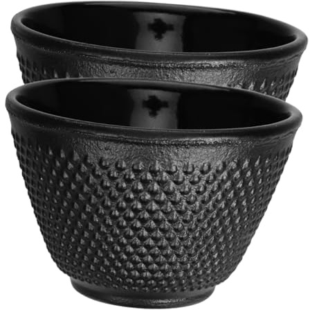 TOYANDONA 2 pièces Lot de Tasses à Thé Fonte Résistantes et Isolantes Design Chinois Traditionnel pour Usage Domestique et Professionnel