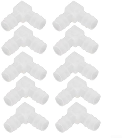 Adattatore per tubo flessibile a gomito a 90 gradi, 12 mm di diametro uguale a forma di L, raccordo per tubo in plastica per acqua, pompa e collegamento tubo in silicone, confezione da 10
