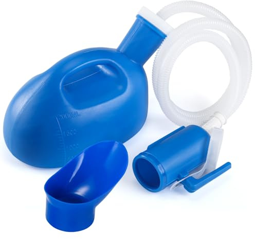 ONEDONE Portable Urinals for Women 2000ML 2 in 1 Portable Urinal for Men Urine Bottle Female Urinal for Bedridden Hospital Camping Car Travel Bedside Emergency (Blue)