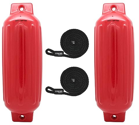 Extreme Max 3006.7563 BoatTector Inflatable Fender Value 2-Pack - 8.5 x 27, Red