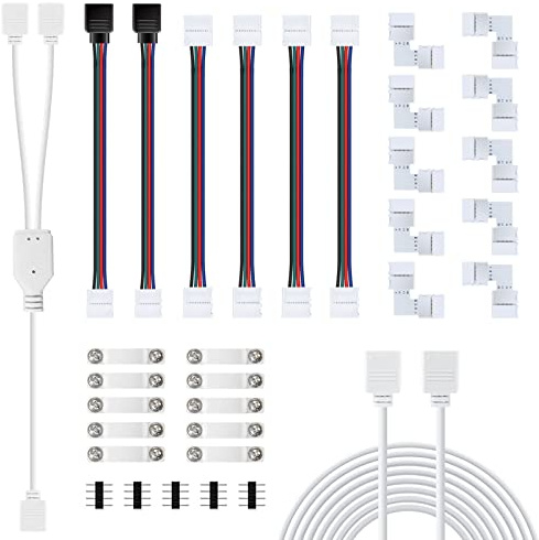 LED Strip Verbinder, Verlängerung, Eckverbinder, LED Streifen Befestigungsclips, Für 10mm 4 Polig RGB 5050