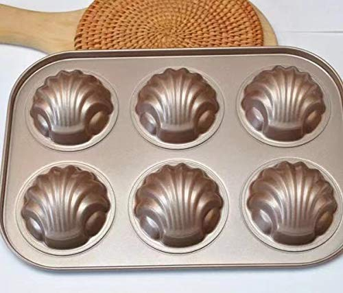 Stampo per 6 madeleine in acciaio al carbonio antiaderente forme conchiglie e banane