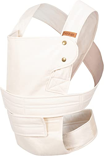 marsupi Classic Babytrage - Neugeborene von der Geburt bis zu 15 kg - Baby Erstaustattung - Klett-Verschluss - Leicht und Kompakt - Ecru XL