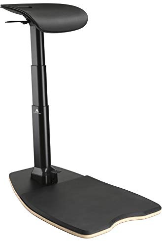 Maclean MC-872 Silla de Oficina Multifuncional ergonómica para Trabajar en posición de pie y Sentado, Taburete de Oficina MAX. 125 kg. Altura Ajustable de 615 mm hasta 1180 mm.