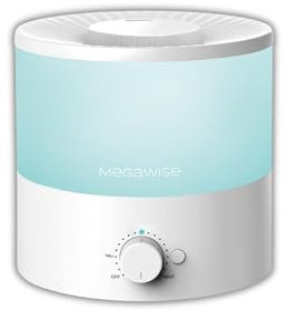 MEGAWISE Cool Mist Humidifiers for Bedroom, BabyRoom, Office and Plants, 1.5L Essential Oil Diffuser with Adjustable Mist Output, 25dB Quiet Ultrasonic Humidifiers, Up to 10H, Easy to Clean