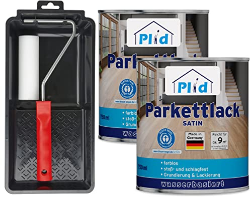 plid® Vernice trasparente parquet satinata 1,5L – Per sigillare pavimenti in sughero, parquet, scale e mobili. Resistente agli urti e all'usura. Ideale per interni. Made in Germany