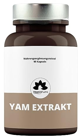 Yamswurzel Kapseln hochdosiert 500mg - Vegan Mexican Wild Yam Extrakt + D3 - Unterstützung für Frauen, Frauen Power von VitaminFuchs - 1er Pack - (60 Stück)