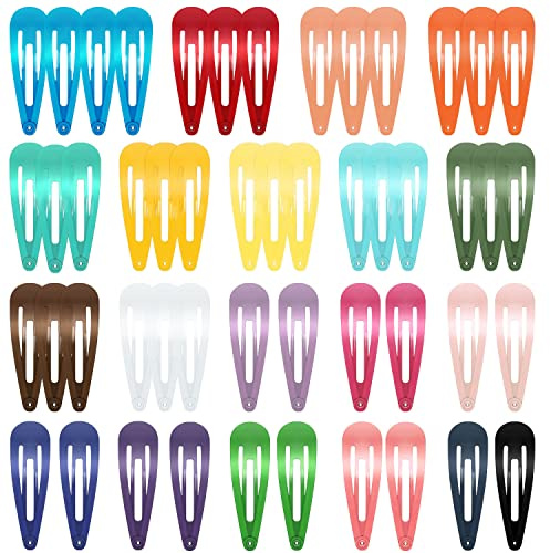50 Pcs Barrettes Colorées, Pinces à Cheveux Fille Snap Clip Cheveux Snap Barettes BB Barrettes à Cheveux en Métal Barettes Cheveux Mignon pour Femme Fille Enfant Bébés