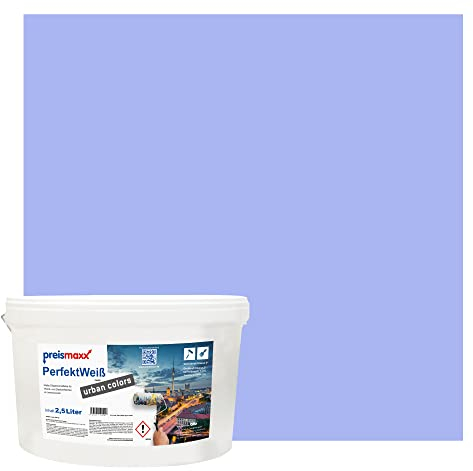 Preismaxx Perfektweiß urban colors, bunte Wandfarbe, lila, blaulila, blue-purple 2,5L, Innenfarbe, hohe Deckkraft Klasse 2, matt