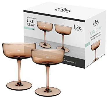 like. by Villeroy & Boch – Like Clay coppa da spumante - coppetta da dessert set da 2 pz., vetro colorato marrone, capacità 100ml
