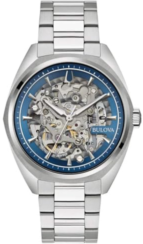 Bulova Herren Analog Quarz Uhr mit Edelstahl Armband 96A292