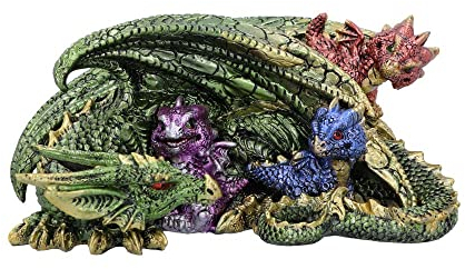 Nemesis Now Drachenfigur Schlüpfhorde, Grün, 17,3 cm