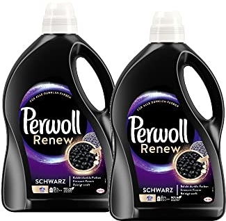 Perwoll Renew Schwarz (2x52 Waschladungen), Waschmittel für alle dunklen Farben, Feinwaschmittel stärkt die Fasern und verbessert die Farbintensität