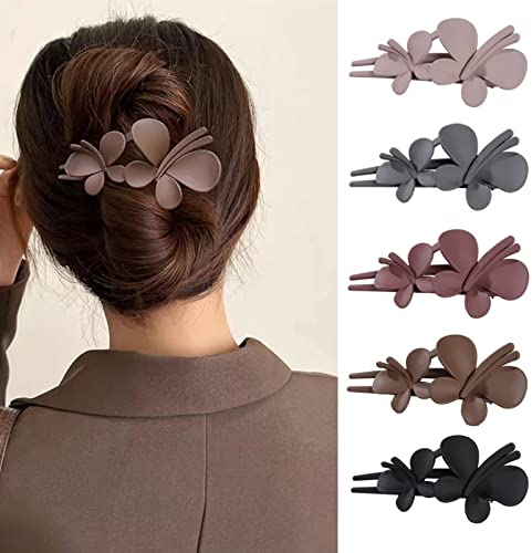 Ypkia 5 Stück Schmetterling Haarklammer Groß Haarspangen Damen Matt Entenschnabel Haarspange Krokodil Haarnadel Für Frauen Mädchen