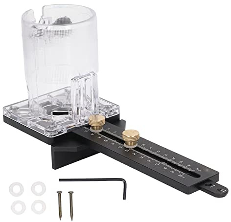 Oberfräse Kreisschneider Set für Holz, 65mm Fräskreis mit 8mm Stift und 2,5mm Nagellöchern, Holzschneider Fräsbasis Schlitzvorrichtung Lochsägen Zubehör