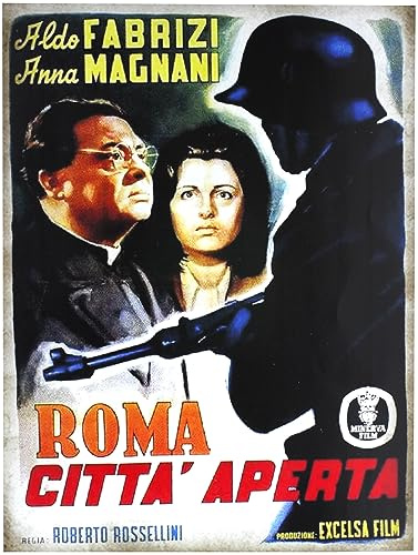 KUSTOM ART Poster da Parete Serie Locandine Film Famosi (Roma Città Aperta) Senza Cornice. Stampa Artistica su Carta Patinata 40x30 cm