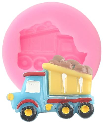 Seifenformen, 4,1 x 4,1 cm, Bagger, Feuerwehrauto, Kran, Silikonformen, Muldenkipper, Cupcake, Fondant, Kuchendekoration, Werkzeuge, Süßigkeiten, Harz, Ton, Schokoladenform, Stil A