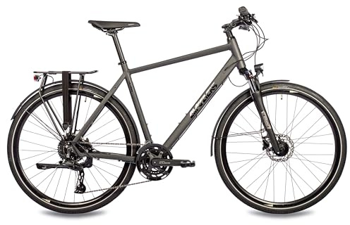 Airtracks Herren Trekking Fahrrad 28 Zoll Trekkingrad TR.2855-C 2x10 Gang NEW Shimano CUES RD-U6020-10 Shadow Black Schwarz - Rahmenhöhen 52cm und 56cm - Modell 2026