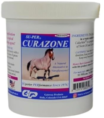 SU-PER Curazone Horse Wound Ointment - Prevents & Treats Bacterial Infections, Burns, Cutaneous Ulcers - Contains Natural Oil Extracts - 1 Pound