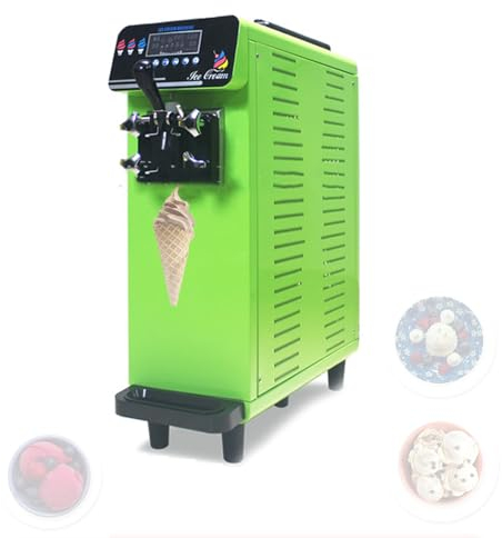Macchina per Gelato Commerciale,Macchina per Gelato Soft,Macchina per Gelato Completamente Automatica,Capacità 1,6L,Produzione Circa 20L/Ora,Adatta per Produrre Gelato Nelle Gelaterie,Green
