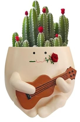 KUKUUU Macetas suculentas, Maceta con Forma de Cara, Maceta for Flores, decoración for el hogar, la Oficina y el jardín