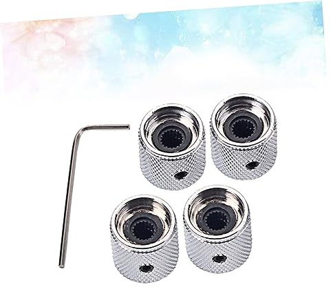 BESTonZON Gd123a Metall Potiknopf mit Sechskantschraube für E-gitarre und Bass Lautstärkeregler Kompatibel mit Konzentrischen und Geteilten Schaftpotentiometern Langlebiges Gitarrenzubehör