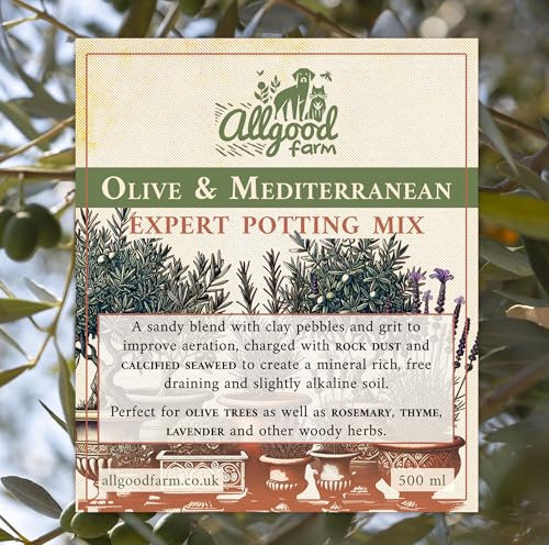 Allgood Farm Olive Tree Soil - Potting Mix for Olive & Mediterranean Herbs, Rosemary, Lavender & Thyme (10 Litres)