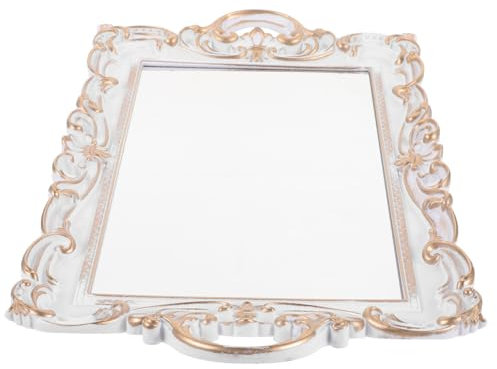 VILLFUL Plateau Miroir Pour Coiffeuse Plateau à Parfum Présentoir De Bijoux Décoratif Pour Salle De Bain