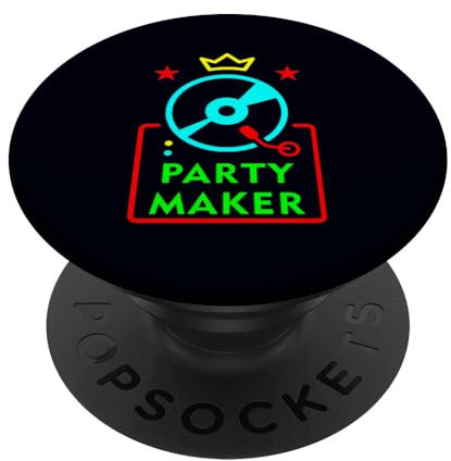 Party Maker DJ Tourne-disque drôle style rétro DJ PopSockets PopGrip Adhésif